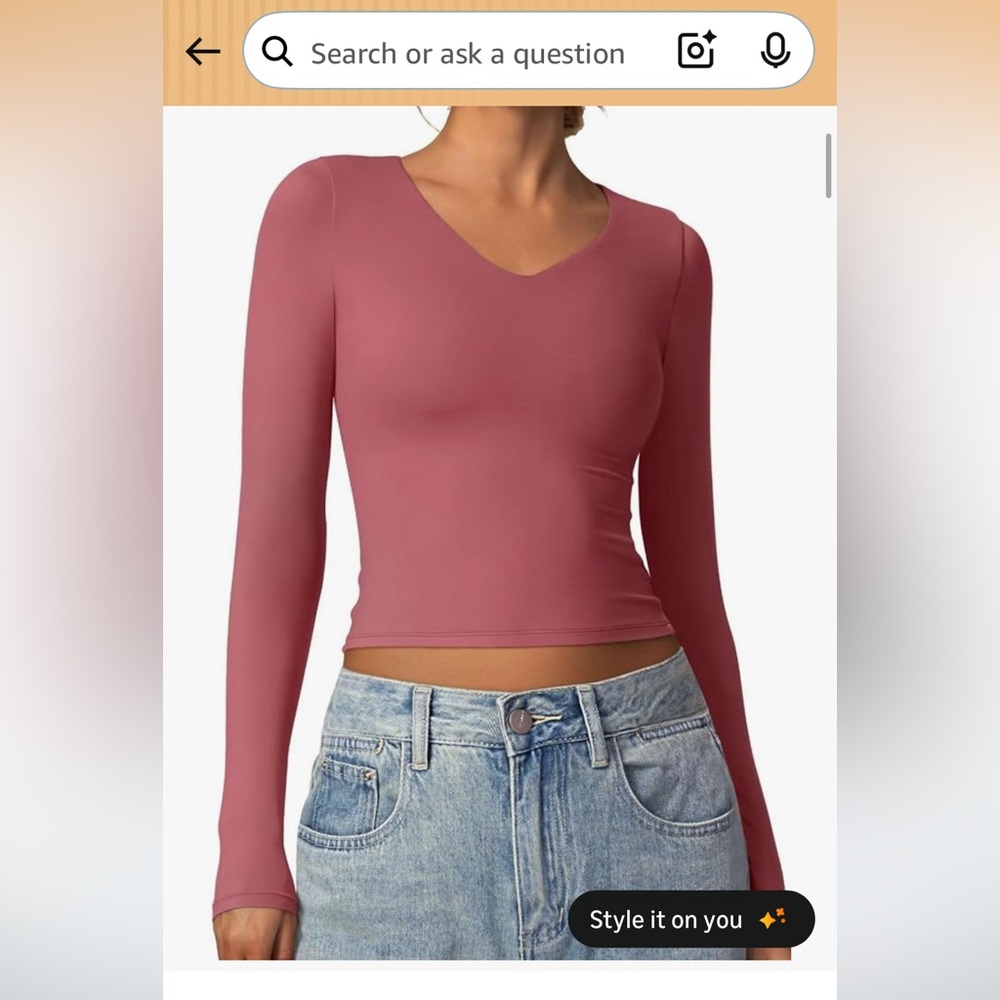 Elegant Mauve Long Sleeve Top
